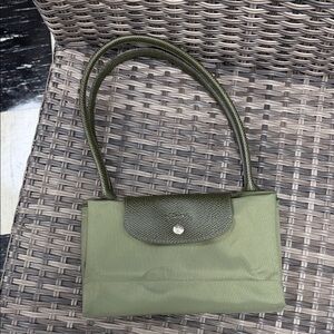 LONGCHAMP Large Olive Green Shoulder Tote Bag